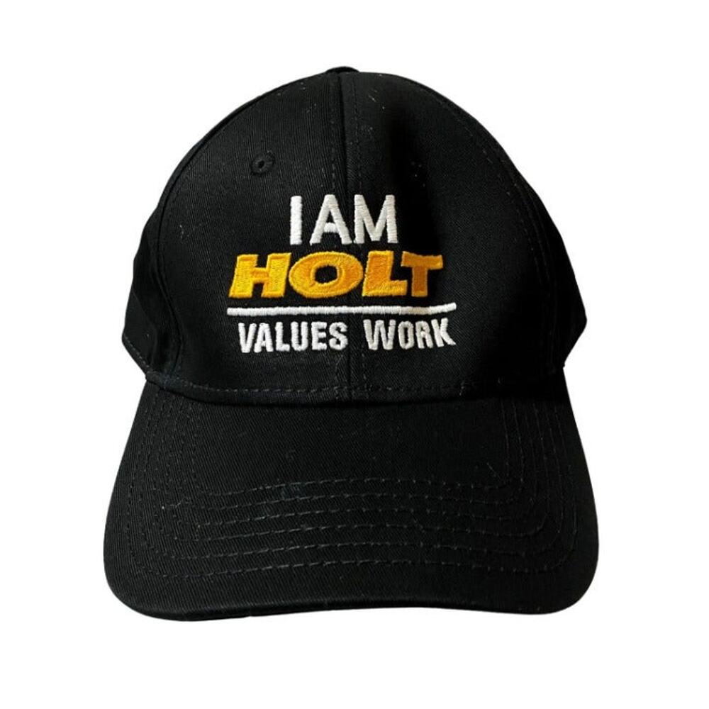 NWOT "I Am Holt Values Work" Black Cap Adjustable